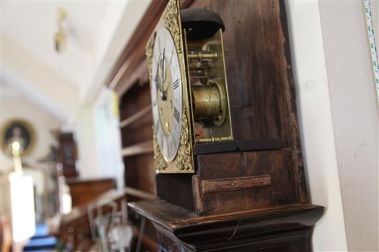 Thomas Wheeler, London. A late 17th century burr elm longcase clock, H.6ft 6.25in.